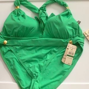 Tommy Bahama Shirred Halter Top and Hipster Bottom in Clearwater Green